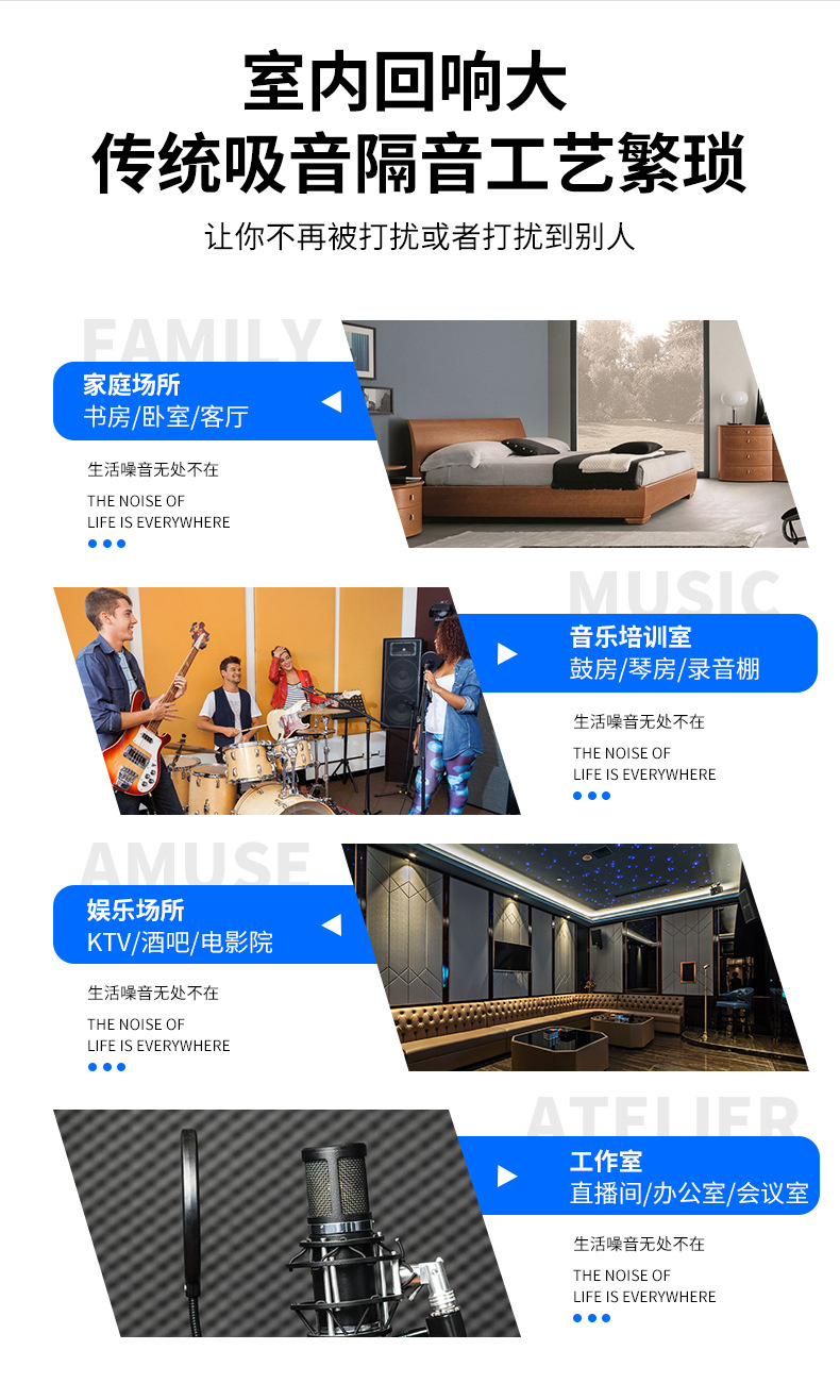 金字塔阻燃吸音棉應(yīng)用場景